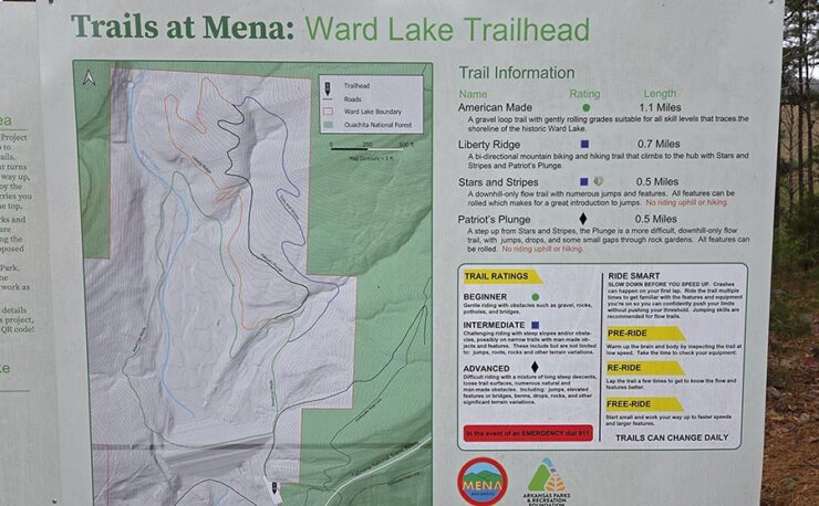 Mountain Biking at the Trails at Mena - Ward Lake Trail System